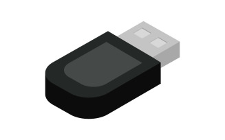 Isometric usb drive illustrated in vector on background