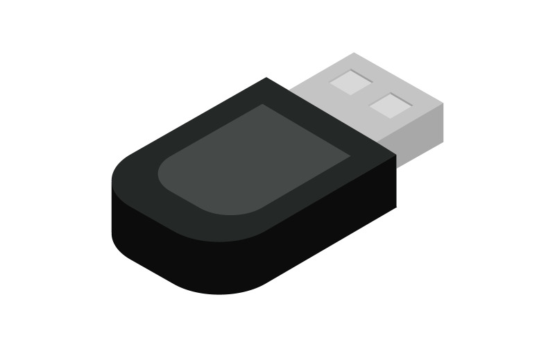 Isometric usb drive illustrated in vector on background Vector Graphic