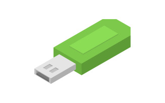 Isometric usb drive in vector on background