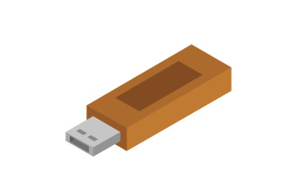 Isometric usb drive in vector on white background