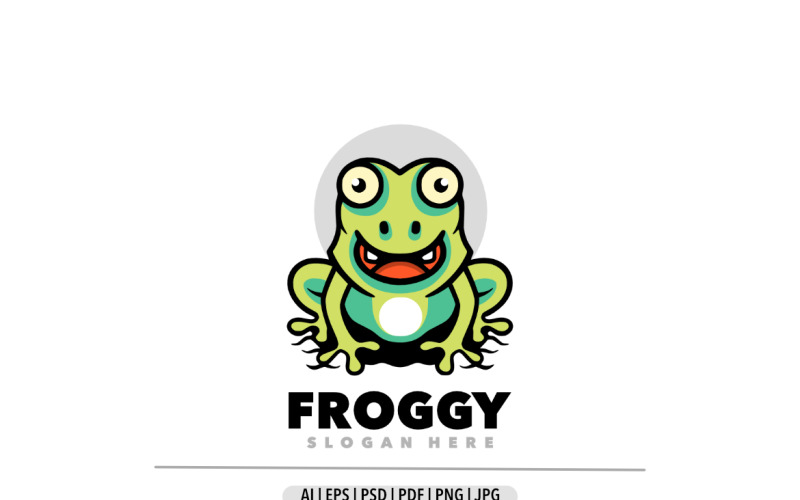 Frog funny mascot logo cartoon design Logo Template