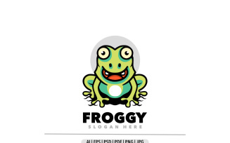 Frog funny mascot logo cartoon design