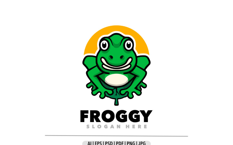 Frog mascot cartoon logo template design Logo Template