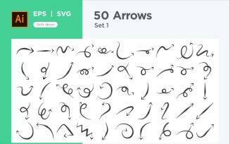 Hand Drawn Abstract Arrow Design Set 50 V 1 sec .4