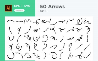 Hand Drawn Abstract Arrow Design Set 50 V 1 sec .5