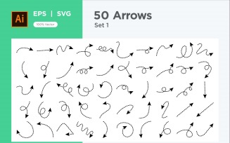Hand Drawn Abstract Arrow Design Set 50 V 1 sec 6