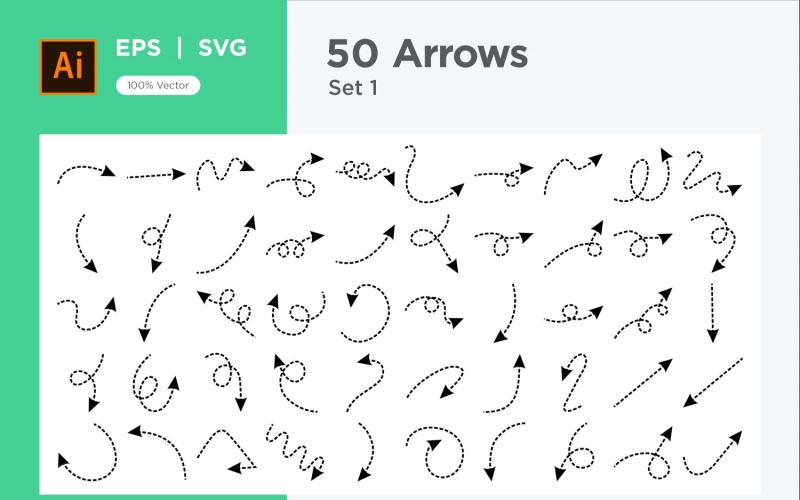 Hand Drawn Abstract Arrow Design Set 50 V 1 sec 6 Vector Graphic