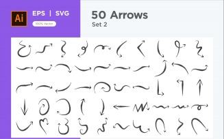 Hand Drawn Abstract Arrow Design Set 50 V 2 sec .4