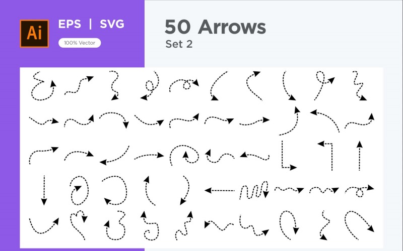 Hand Drawn Abstract Arrow Design Set 50 V 2 sec 6 Vector Graphic