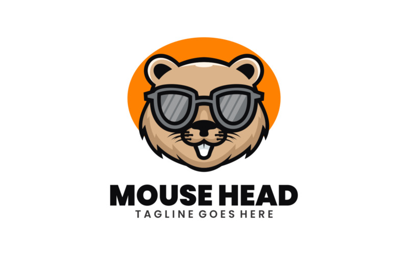 Mouse Head Mascot Cartoon Logo Logo Template