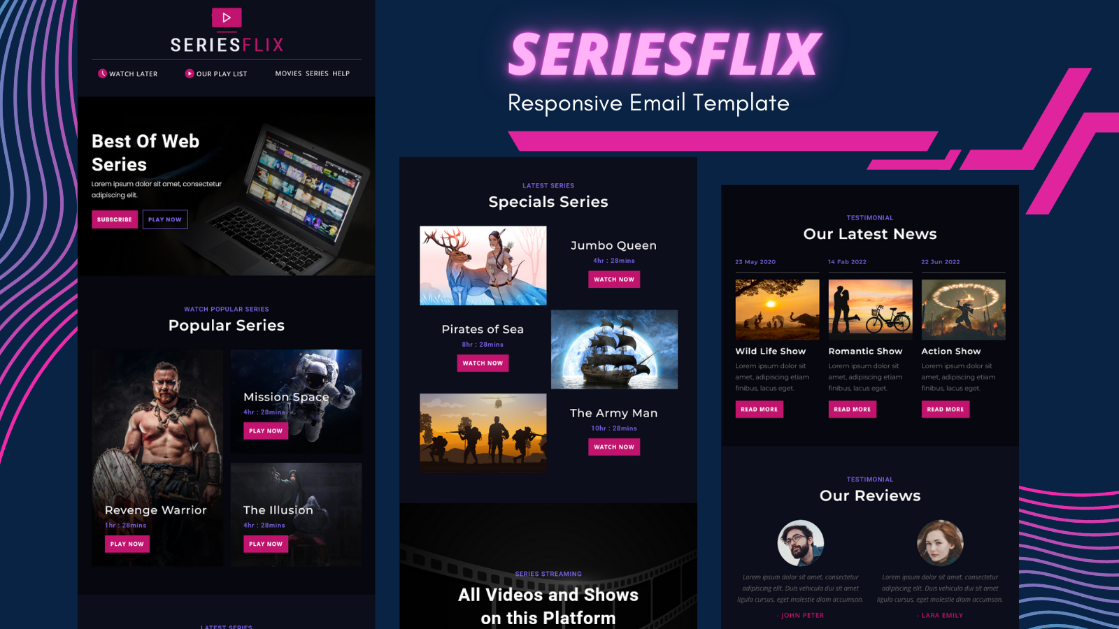 Seriesflix – Responsive Web Series Email Template