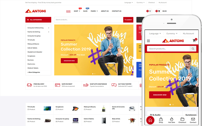 Antomi - Multipurpose Theme WooCommerce Theme