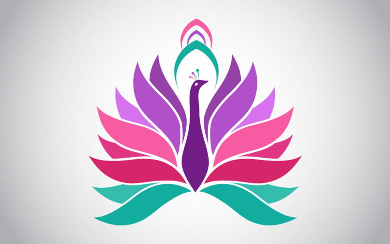 Colorful Peacock Logo Template