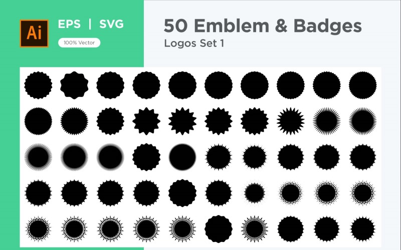 Emblem & Badge Logos 50 Set V 1 sec 1 Vector Graphic