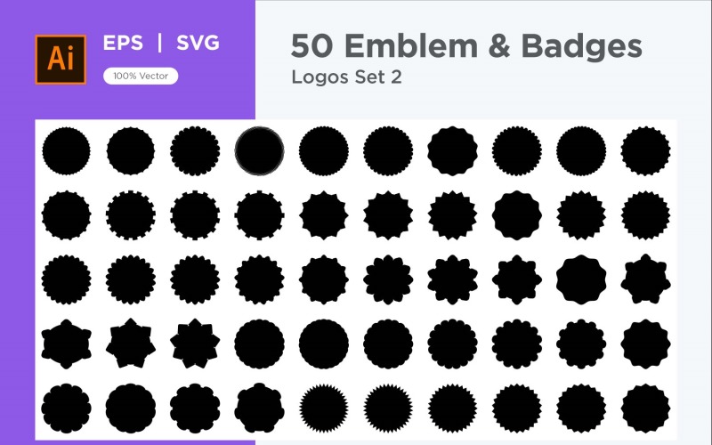 Emblem & Badge Logos 50 Set V 2 sec 1 Vector Graphic
