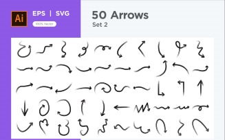 Hand Drawn Abstract Arrow Design Set 50 V 2 sec 8