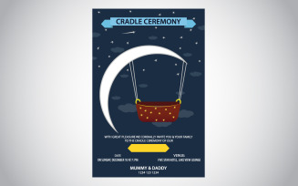 Moon theme Cradle Ceremony Illustration template