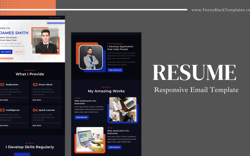 Resume – Responsive Email Template Newsletter Template