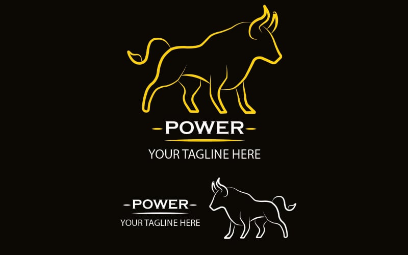 Template Bull Logo, and Power Logo Logo Template
