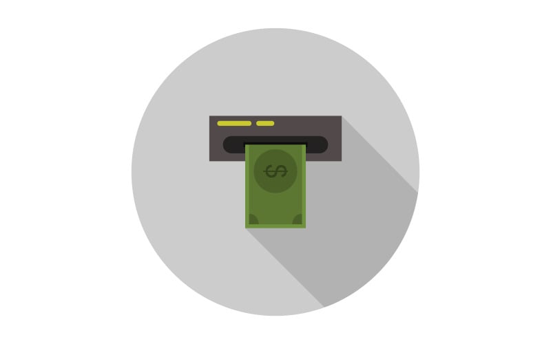 ATM in vector and illustrated on a white background Vector Graphic