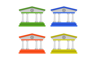 Bank illustrated in vector and colored on background
