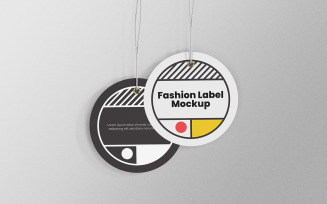 Circle Label Tag Mockup PSD Design Template Vol 03