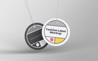 Circle Label Tag Mockup PSD Design Template Vol 08