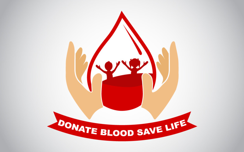 Donate Blood Save Children Life Vector Template Vector Graphic