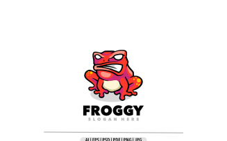 Frog angry mascot logo illustration design