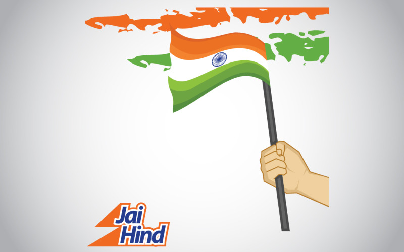 Jai Hind Indian Flag Background Template Vector Graphic