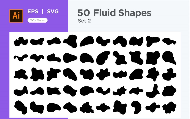 Liquid and fluid shape 50 Set V 2 sec 1 Vector Graphic