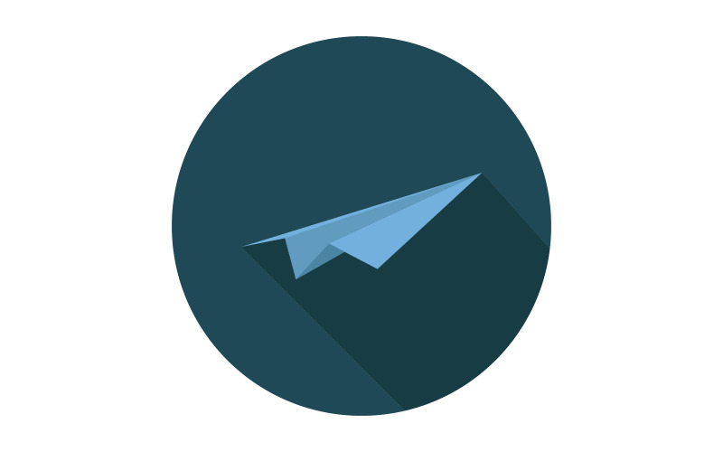 Paper plane illustrated in vector on a white background Vector Graphic