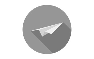 Paper plane in vector and illustrated on a white background