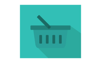 Shopping basket illustrated in vector and colored on a background