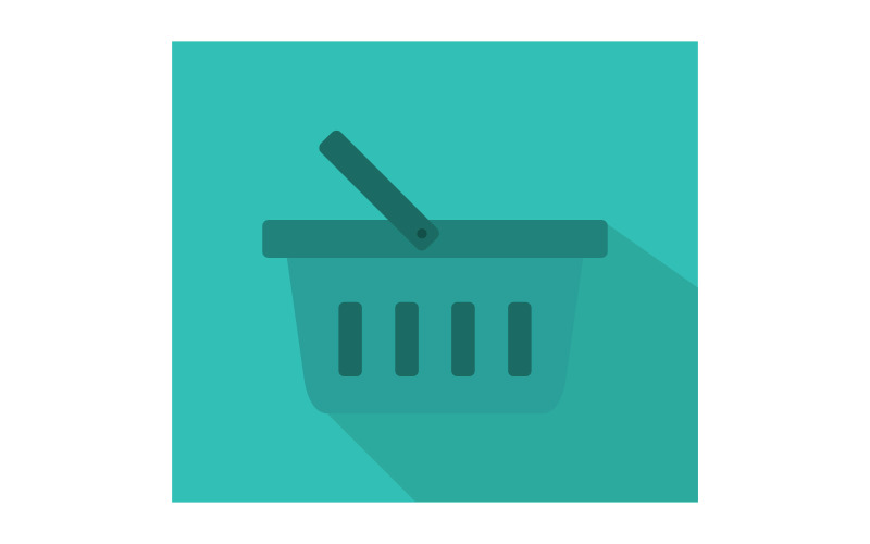 Shopping basket illustrated in vector and colored on a background Vector Graphic