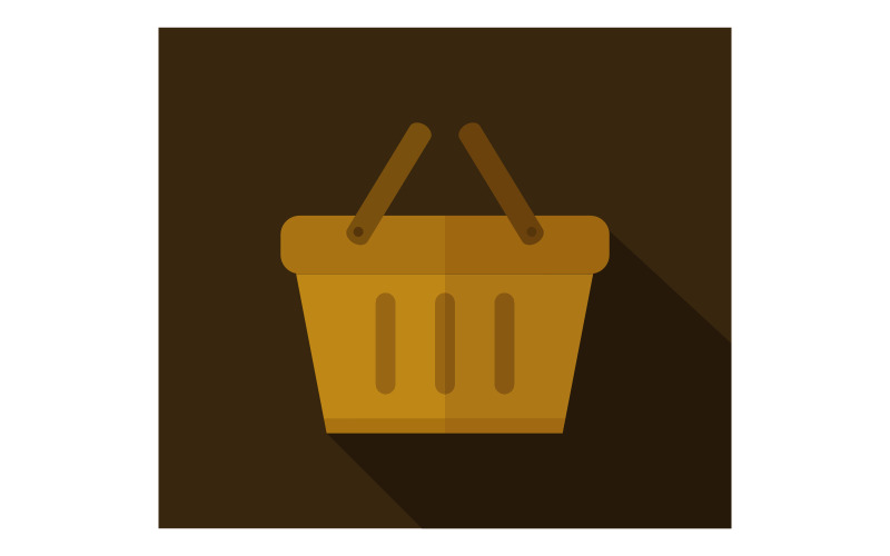 Shopping basket illustrated in vector and colored on background Vector Graphic
