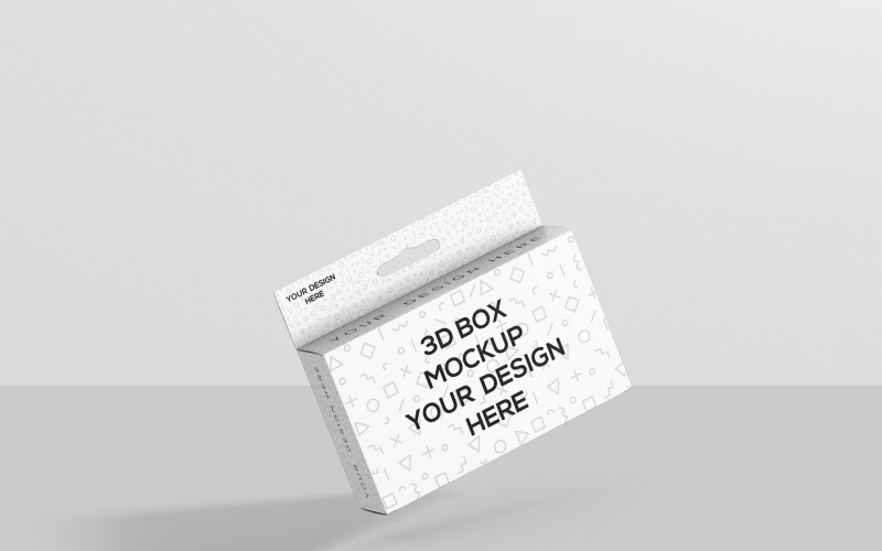 Wide Flat Rectangle Box with Hanger Mockup Product Mockup