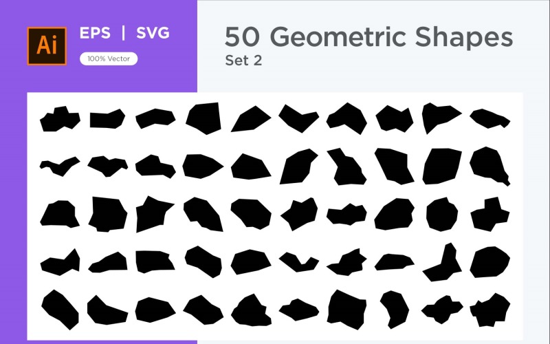 Abstract Geometric Shape 50 set V 1 sec 2 Vector Graphic