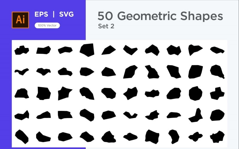 Abstract Geometric Shape 50 set V 2 sec 2 Vector Graphic