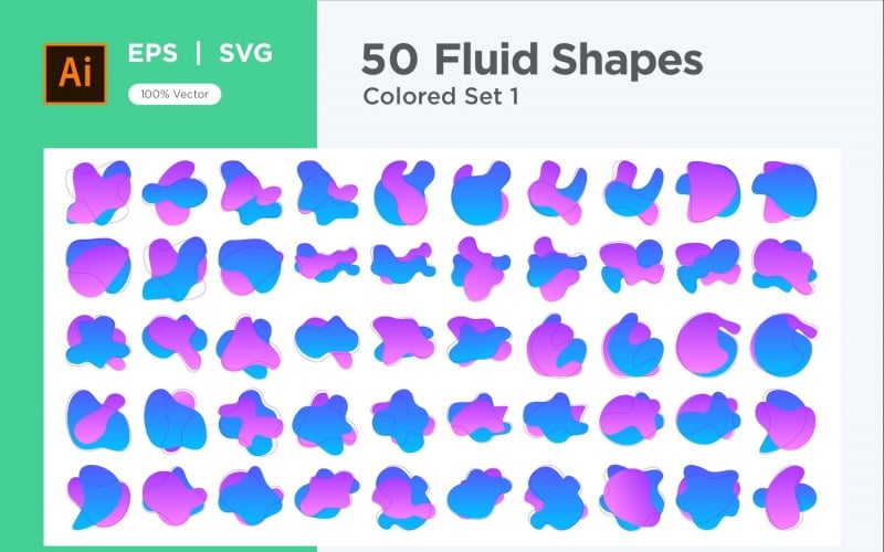Liquid and fluid shape 50 Set V 1 sec 3 Vector Graphic