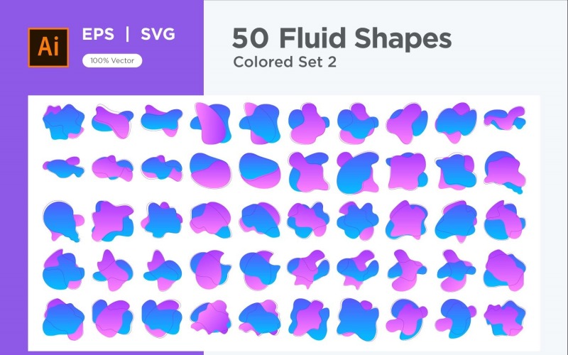 Liquid and fluid shape 50 Set V 2 sec 3 Vector Graphic