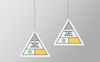 Triangle Label Tag Mockup PSD Design Template Vol 05