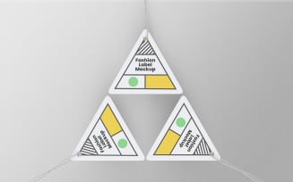 Triangle Label Tag Mockup PSD Design Template Vol 09