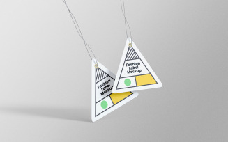 Triangle Label Tag Mockup PSD Design Template Vol 11