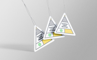 Triangle Label Tag Mockup PSD Design Template Vol 12