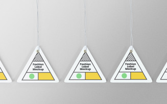 Triangle Label Tag Mockup PSD Design Template Vol 16