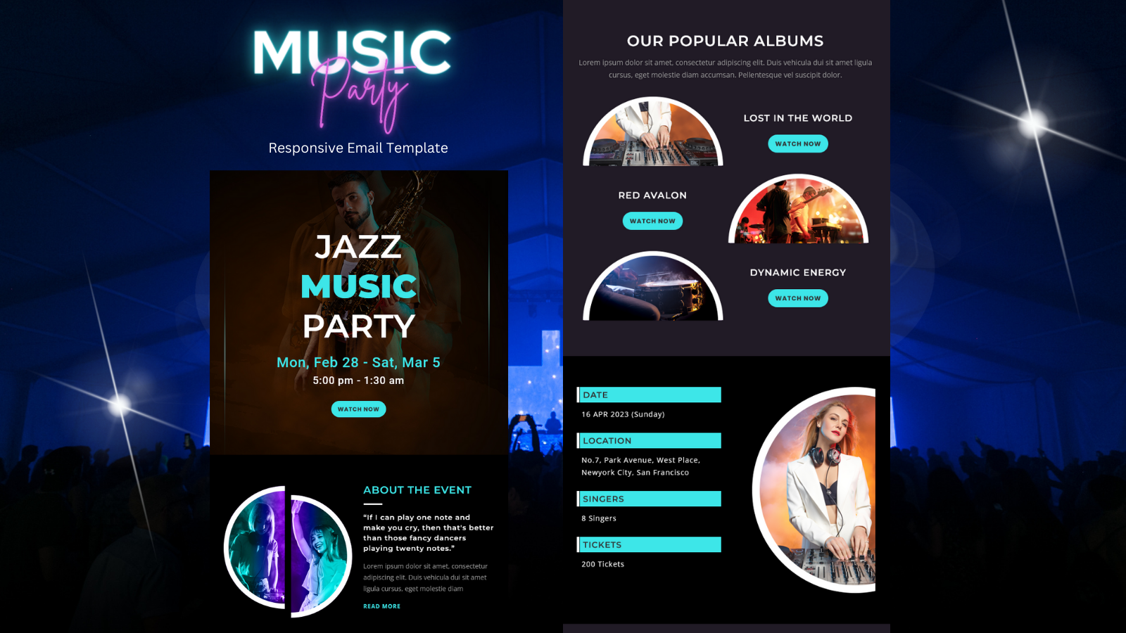 Music Party – Multipurpose Responsive Email Template