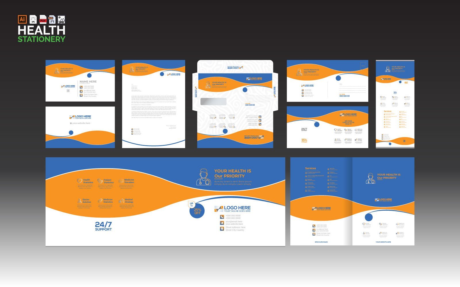 Kit Graphique #339833 Brochure Soins Divers Modles Web - Logo template Preview
