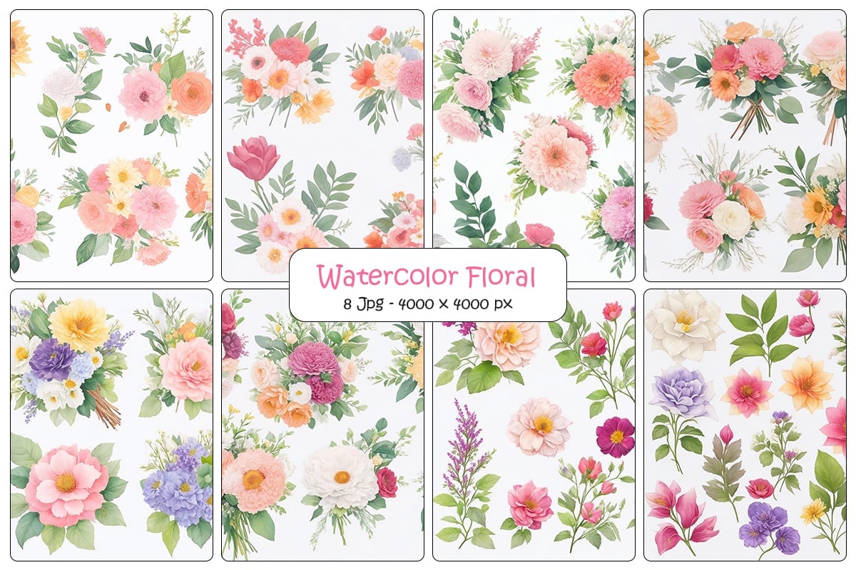 Kit Graphique #339854 Watercolor Fleurs Divers Modles Web - Logo template Preview