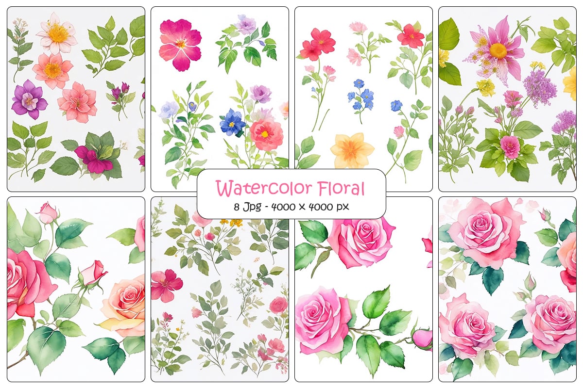 Kit Graphique #339855 Watercolor Fleurs Divers Modles Web - Logo template Preview